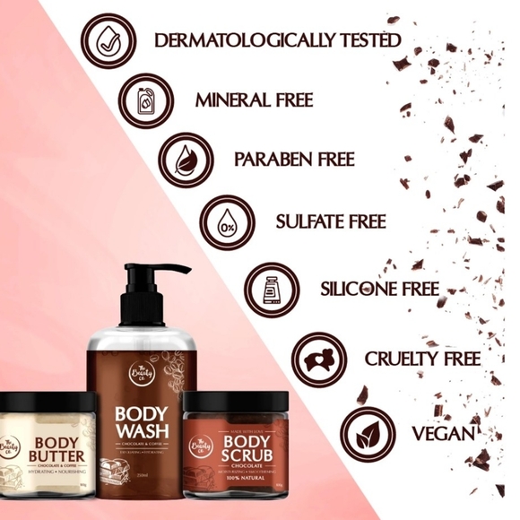 NEW The Beauty Co. Choc. & Coffee Body Wash, Body Scrub & Body Butter Gift Set - Picture 5 of 12